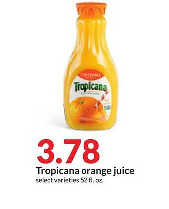 Hy-Vee Tropicana orange juice offer