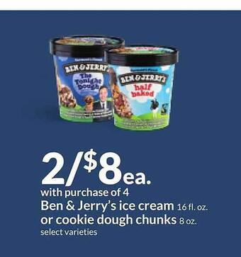 Hy-Vee Ben & jerry's ice cream or cookie dough chunks offer