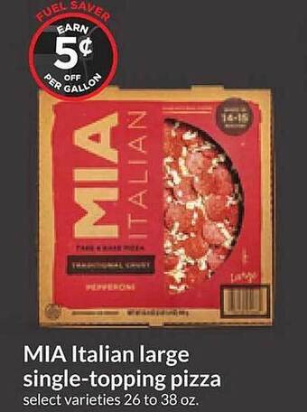 Hy-Vee Mia italian large single-topping pizza offer