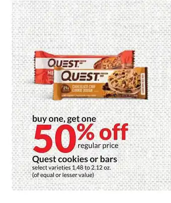 Hy-Vee Quest cookies or bars offer