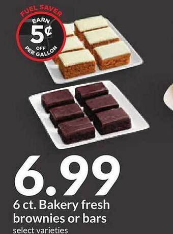 Hy-Vee 6 ct. bakery fresh brownies or bars offer