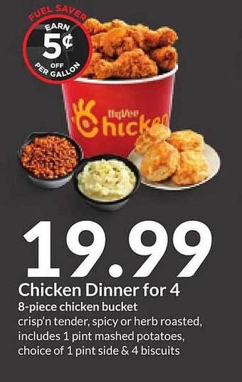 Hy-Vee Chicken dinner for 4 offer