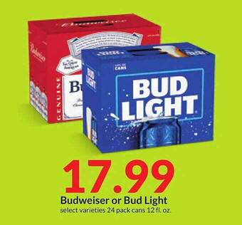 Hy-Vee Budweiser or bud light offer