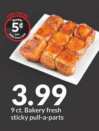 Hy-Vee 9 ct. bakery fresh sticky pull-a-parts offer