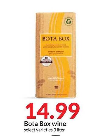 Hy-Vee Bota box wine offer