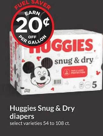 Hy-Vee Huggies snug & dry diapers offer