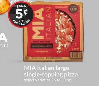 Hy-Vee Mia italian large single-topping pizza offer