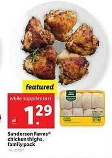 Lidl Sanderson farms chicken thighs, family pack offer
