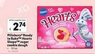 Lidl Pillsbury ready to bake hearts shape sugar cookie dough offer