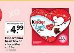 Lidl Kinder mini heart box of chocolates offer