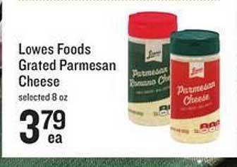 Lowes Foods Lowes foods grated parmesan cheese offer
