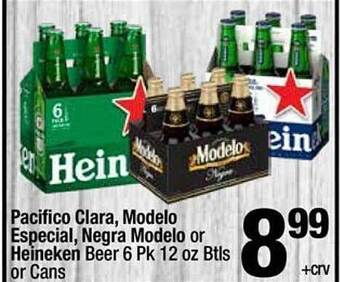 Super King Markets Pacifico clara, modelo especial, negra modelo or heineken beer offer
