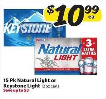 Winn Dixie Natural light or keystone light offer