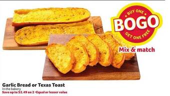 Winn Dixie Garlic bread or texas toast offer