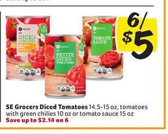 Winn Dixie Se grocers diced tomatoes offer