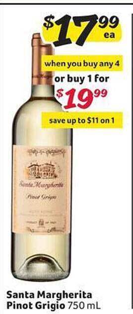 Winn Dixie Santa margherita pinot grigio offer