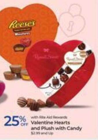 Rite Aid Valentine hearts and plush, with candy offer