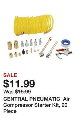 Harbor Freight Tools Air compressor starter kit, 20 piece offer