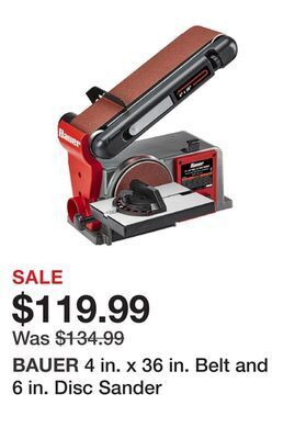 Harbor Freight Tools 4 in. x 36 in. belt and 6 in. disc sander offer