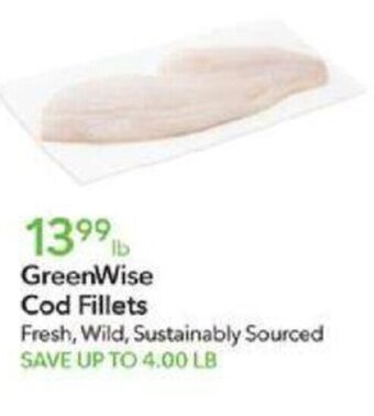 Publix GreenWise Cod Fillets offer