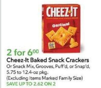 Publix Cheez-It Baked Snack Crackers offer