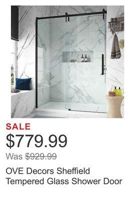 Costco Ove decors sheffield tempered glass shower door offer