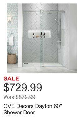 Costco Ove decors dayton 60" shower door offer