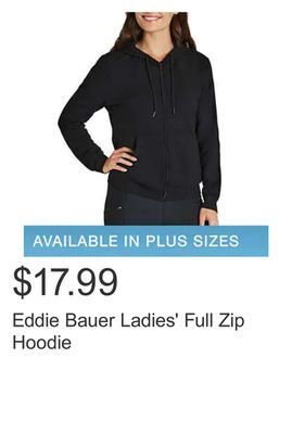 Costco Eddie bauer ladies' full zip hoodie offer
