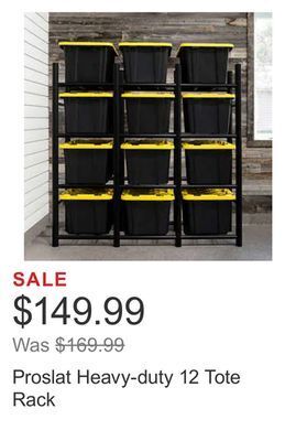 Costco Proslat heavy-duty 12 tote rack offer