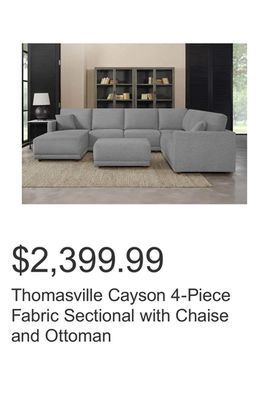 Costco Thomasville cayson 4-piece fabric sectional with chaise and ottoman offer