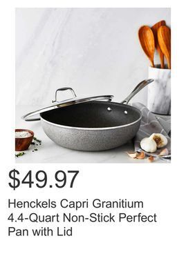 Costco Henckels capri granitium 4.4-quart non-stick perfect pan with lid offer