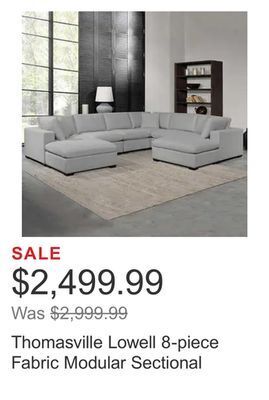 Costco Thomasville lowell 8-piece fabric modular sectional offer