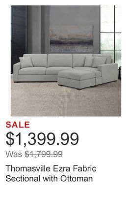 Costco Thomasville ezra fabric sectional with ottoman offer