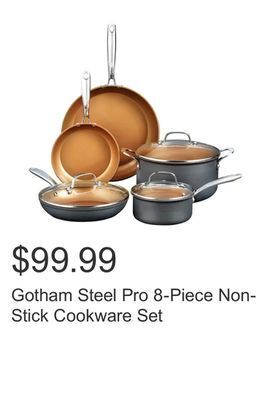 Costco Gotham steel pro 8-piece non-stick cookware set offer