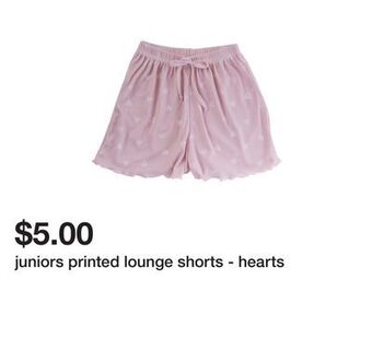 Five Below Juniors printed lounge shorts - hearts offer