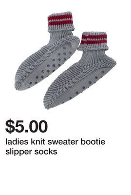 Five Below Ladies knit sweater bootie slipper socks offer