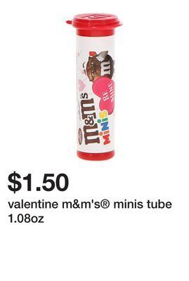 Five Below Valentine m&m's® minis tube 1.08oz offer