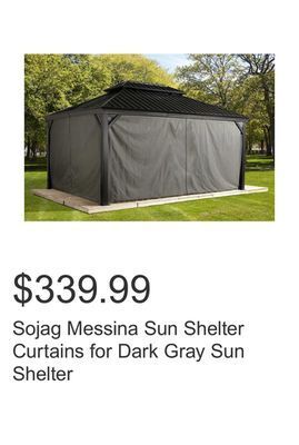 Costco Sojag messina sun shelter curtains for dark gray sun shelter offer