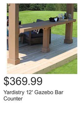 Costco Yardistry 12' gazebo bar counter offer