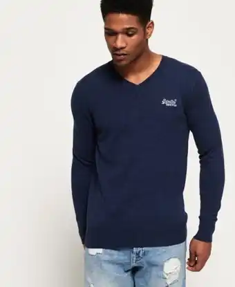 Orange label vee neck jumper