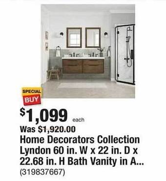 The Home Depot Home decorators collection lyndon h bath vanity offer