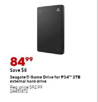 Staples Seagate game drive for ps4 2tb external hard drive offer