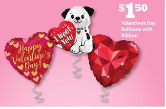 Family Dollar Valentine's day balloons with ribbon offer
