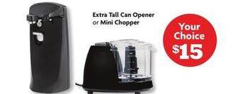 Family Dollar Extra tall can opener or mini chopper offer