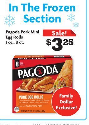Family Dollar Pagoda pork mini egg rolls offer