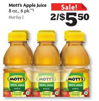 Family Dollar Mott's apple juice offer