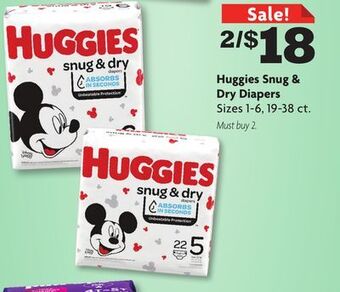 Family Dollar Huggies snug & dry diapers offer