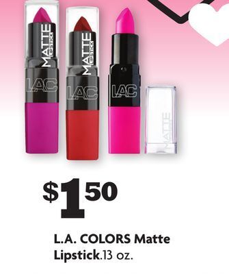 Family Dollar L.a. colors matte lipstick offer