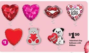Family Dollar Valentine's day balloons with ribbon offer