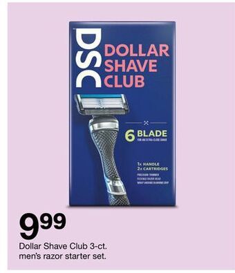 Target Dollar shave club 3-ct. men's razor starter set offer